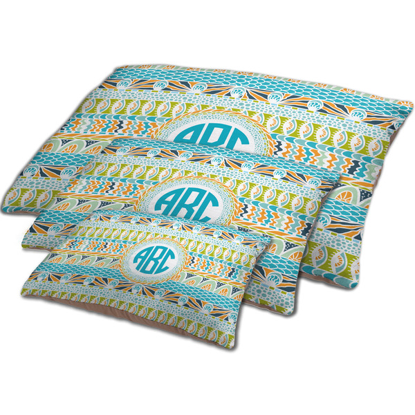 Abstract Teal Stripes Dog Beds - MAIN (sm, med, lrg)