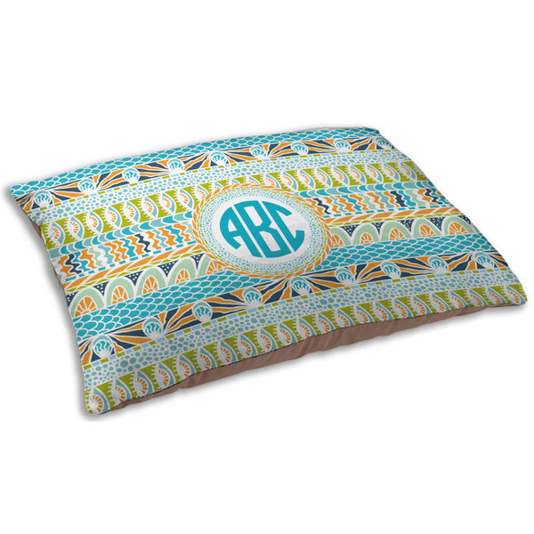 Abstract Teal Stripes Dog Beds - SMALL