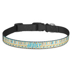 Abstract Teal Stripes Dog Collar (Personalized)