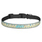 Abstract Teal Stripes Dog Collar - Medium - Front