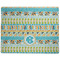 Abstract Teal Stripes Dog Food Mat - Large without Bowls