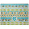 Abstract Teal Stripes Dog Food Mat - Medium without bowls