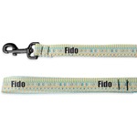 Abstract Teal Stripes Deluxe Dog Leash (Personalized)