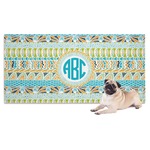 Abstract Teal Stripes Dog Towel (Personalized)