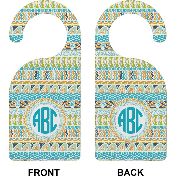 Abstract Teal Stripes Door Hanger (Approval)