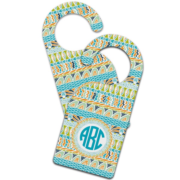 Abstract Teal Stripes Door Hanger - MAIN