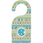 Abstract Teal Stripes Door Hanger (Personalized)