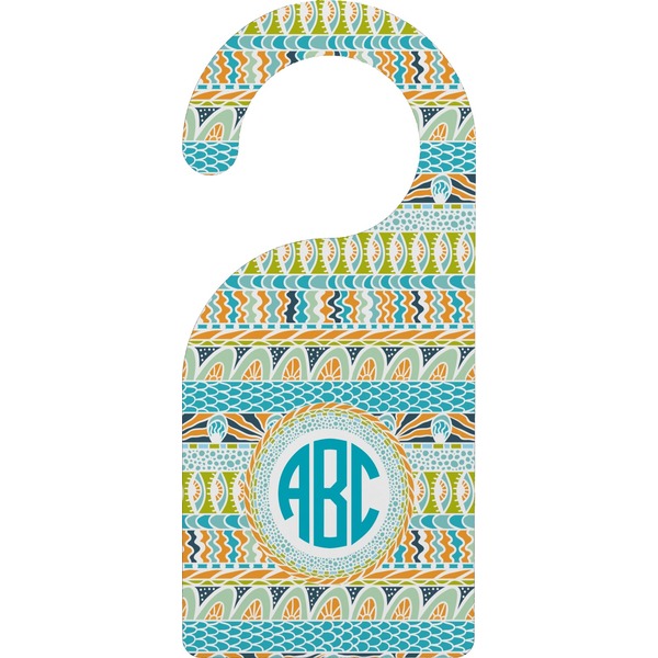 Custom Abstract Teal Stripes Door Hanger (Personalized)