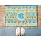 Abstract Teal Stripes Door Mat - LIFESTYLE (Med)