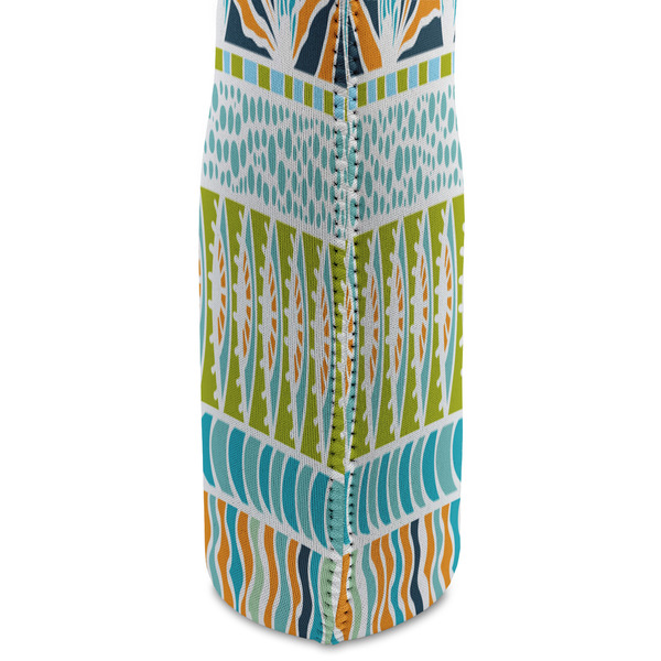 Abstract Teal Stripes Double Wine Tote - DETAIL 2 (new)