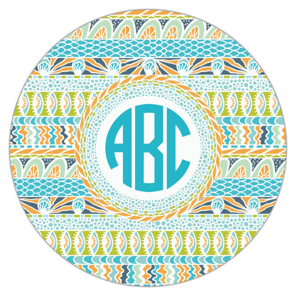 Abstract Teal Stripes Drink Topper - Large - Single