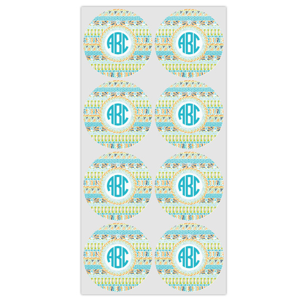 Abstract Teal Stripes Drink Topper - Medium - Set of 12