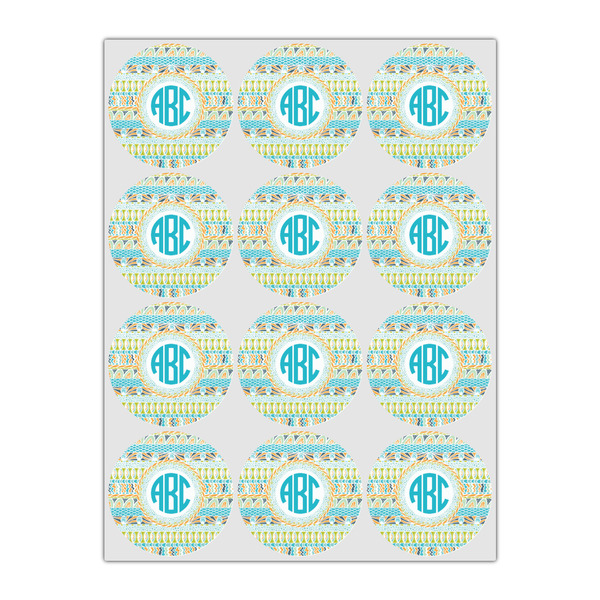 Abstract Teal Stripes Drink Topper - Small - Set of 12