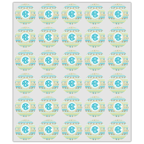 Abstract Teal Stripes Drink Topper - XSmall - Set of 30