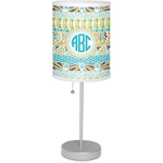 Abstract Teal Stripes 7" Drum Lamp with Shade (Personalized)