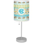 Abstract Teal Stripes Lamp with Drum Shade (Personalized)