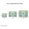 Abstract Teal Stripes Drum Lampshades - Sizing Chart