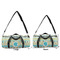 Abstract Teal Stripes Duffle Bag Small and Large