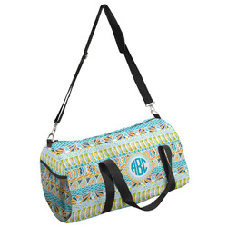 Abstract Teal Stripes Duffel Bag (Personalized)