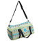 Abstract Teal Stripes Duffle bag with side mesh pocket