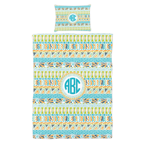 Abstract Teal Stripes Duvet Cover Set - Twin - Alt Approval