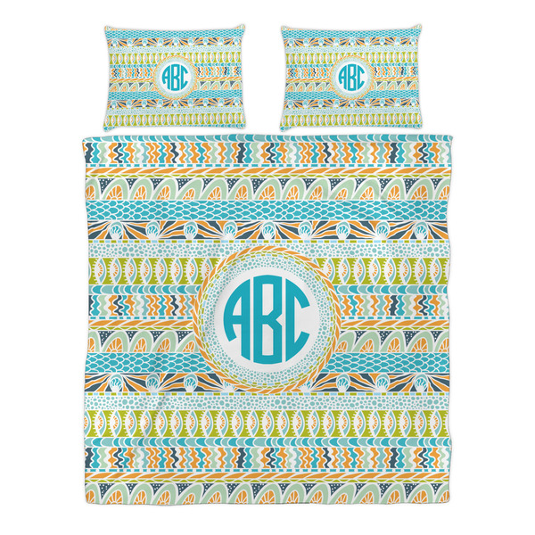 Abstract Teal Stripes Duvet cover Set - Queen - Alt Approval