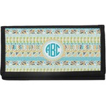 Abstract Teal Stripes Canvas Checkbook Cover (Personalized)
