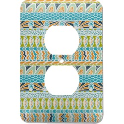 Abstract Teal Stripes Electric Outlet Plate (Personalized)