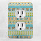 Abstract Teal Stripes Electric Outlet Plate - LIFESTYLE