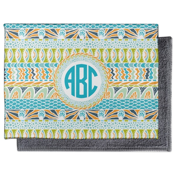 Abstract Teal Stripes Electronic Screen Wipe - Flat