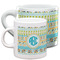 Abstract Teal Stripes Espresso Mugs - Main Parent