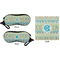Abstract Teal Stripes Eyeglass Case & Cloth (Approval)