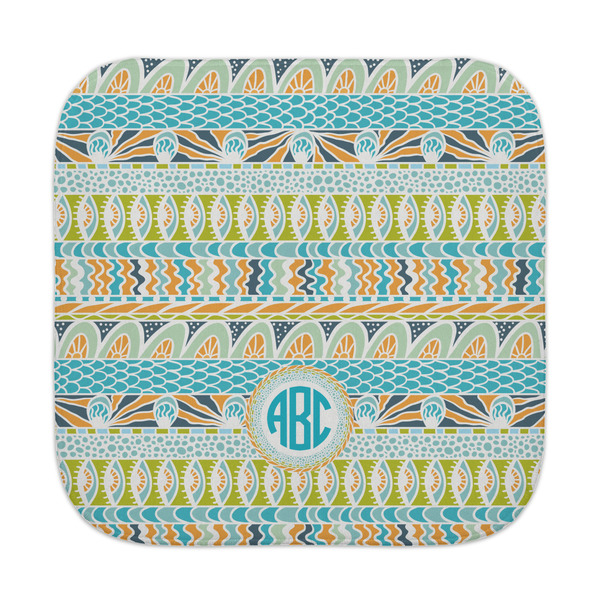 Custom Abstract Teal Stripes Face Towel (Personalized)