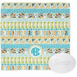 Abstract Teal Stripes Washcloth (Personalized)