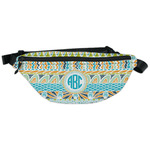 Abstract Teal Stripes Fanny Pack - Classic Style (Personalized)