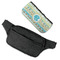Abstract Teal Stripes Fanny Packs - FLAT (flap off)