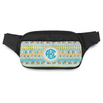Abstract Teal Stripes Fanny Pack - Modern Style (Personalized)