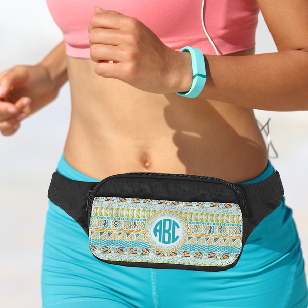 Abstract Teal Stripes Fanny Packs - LIFESTYLE