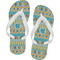 Abstract Teal Stripes Flip Flops