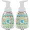 Abstract Teal Stripes Foam Soap Bottle Approval - White