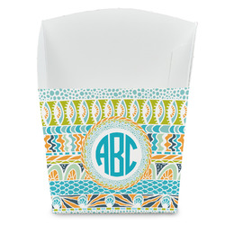 Abstract Teal Stripes French Fry Favor Boxes (Personalized)