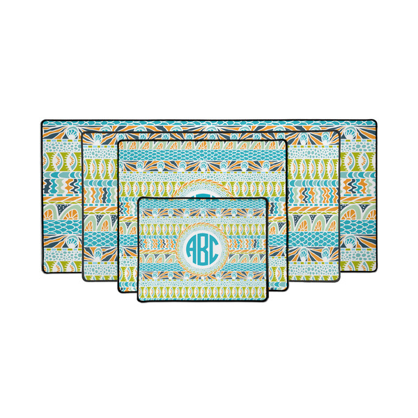 Abstract Teal Stripes Gaming Mats - PARENT/MAIN