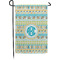 Abstract Teal Stripes Small Garden Flag - Single Sided w/ Monograms