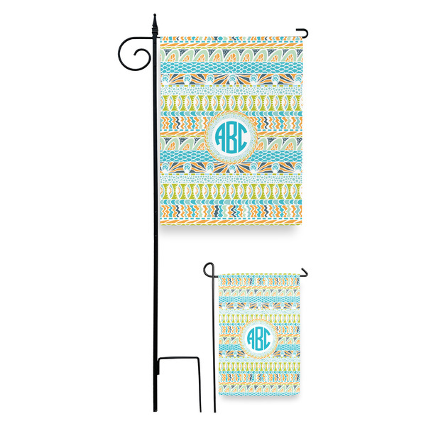 Abstract Teal Stripes Garden Flag - PARENT/MAIN