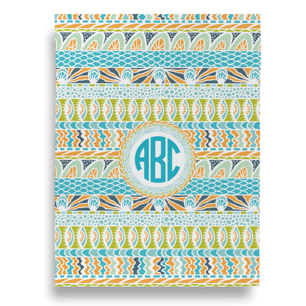 Abstract Teal Stripes Garden Flags - Large - Double Sided - FRONT