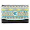 Abstract Teal Stripes Genuine Leather Womens Wallet - Front/Main