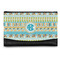 Abstract Teal Stripes Genuine Leather Women's Wallet - Small (Personalized)