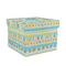 Abstract Teal Stripes Gift Boxes with Lid - Canvas Wrapped - Medium - Front/Main