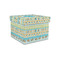Abstract Teal Stripes Gift Boxes with Lid - Canvas Wrapped - Small - Front/Main