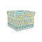 Abstract Teal Stripes Gift Box with Lid - Canvas Wrapped - Small (Personalized)